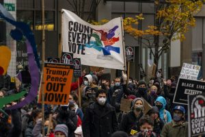 photo of Seattle rally asking to count every vote.