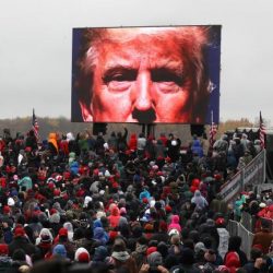 Trump on Video as his fans look up to him
