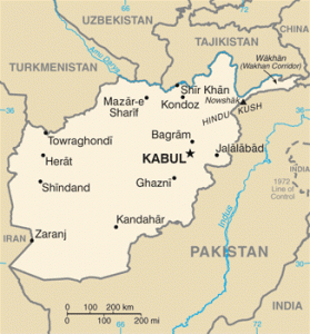 Map of Afganistan and Regional Countries - by CIA 2007