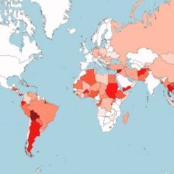 Color map of world where Coup d'état was attempted
